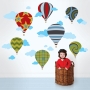 WallCandy Arts Hot Air Balloons Muursticker 